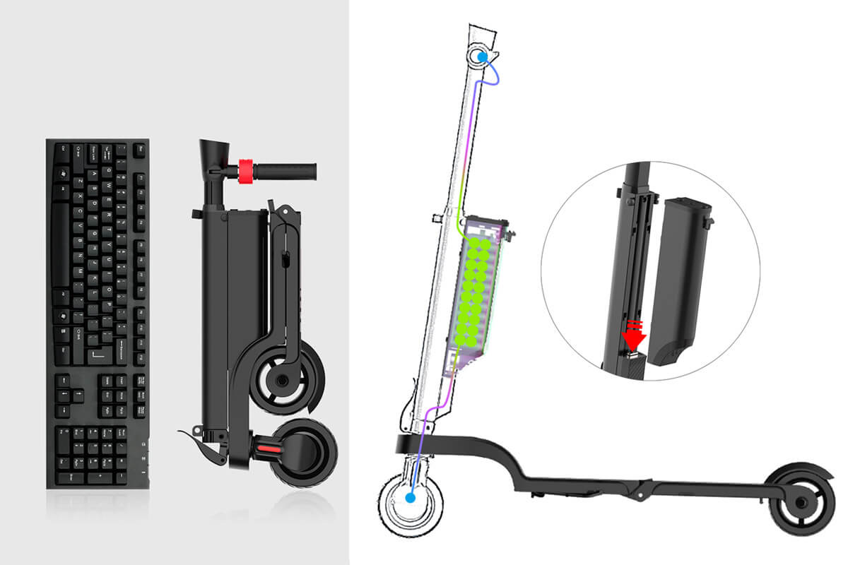 hx x6 electric scooter foldable backpack scooter